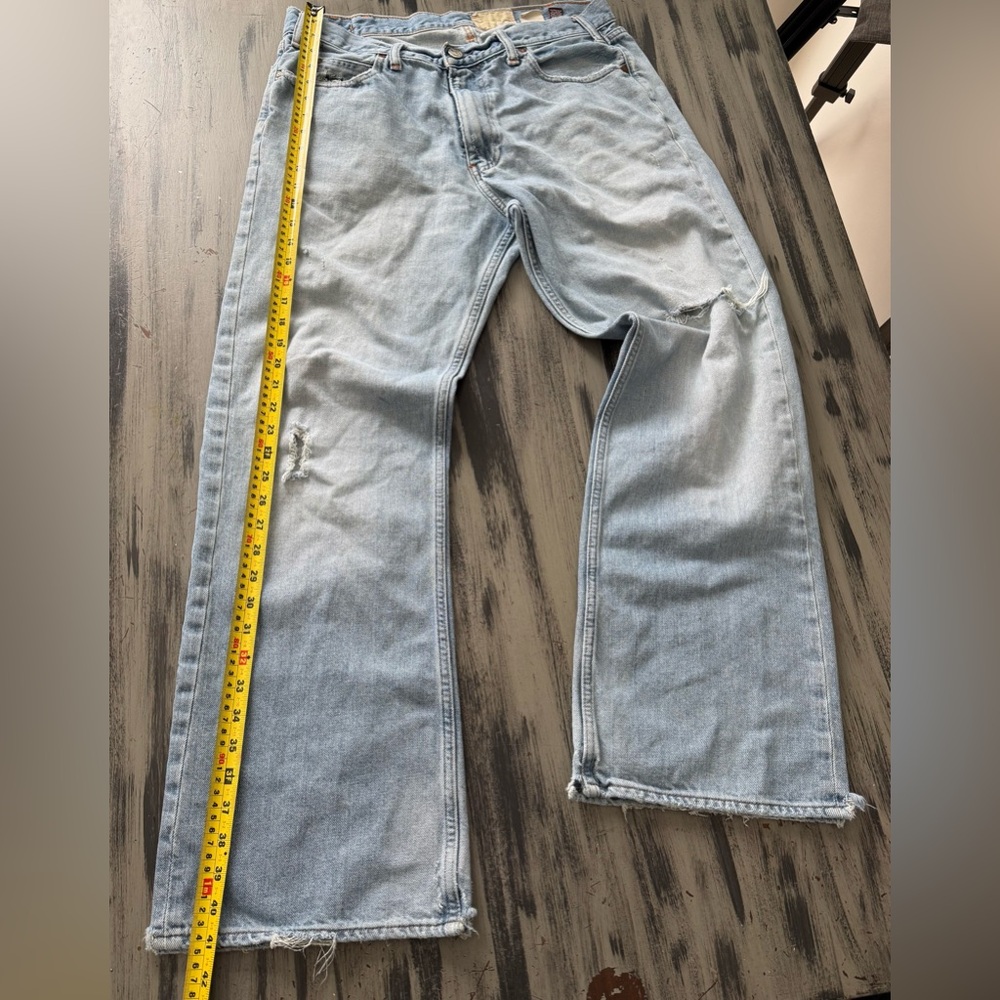 Hollister Men's Light Blue Distressed Jeans Y2K - Picture 5 of 11